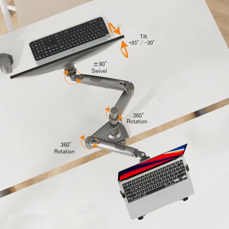 Adjustable Monitor Mount - Dual Arm 2 in 1 Combo