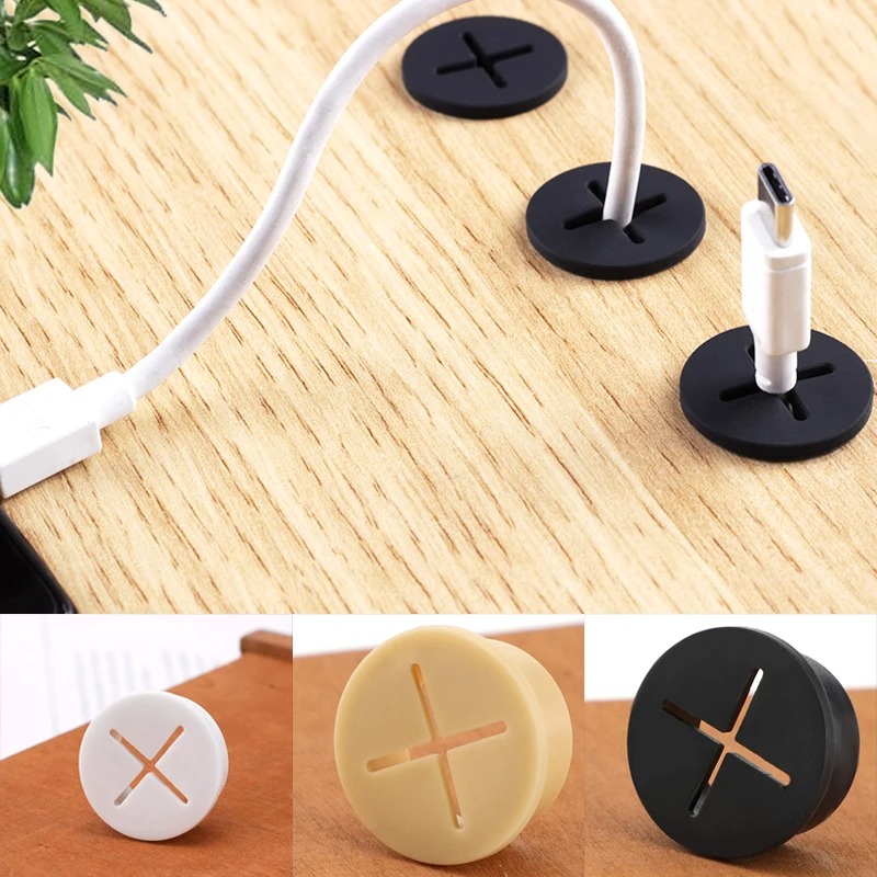 Office Furniture Loft - 5PCS Flexible Rubber Round Cable Hole