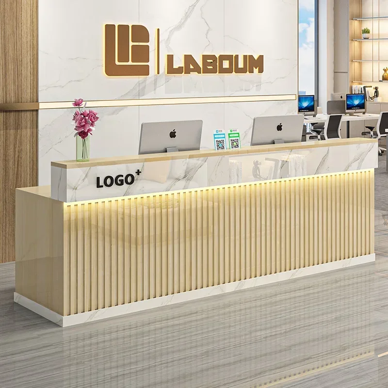 Office Furniture Bali - Nordic Aesthetic Reception Desk Luxury Modern