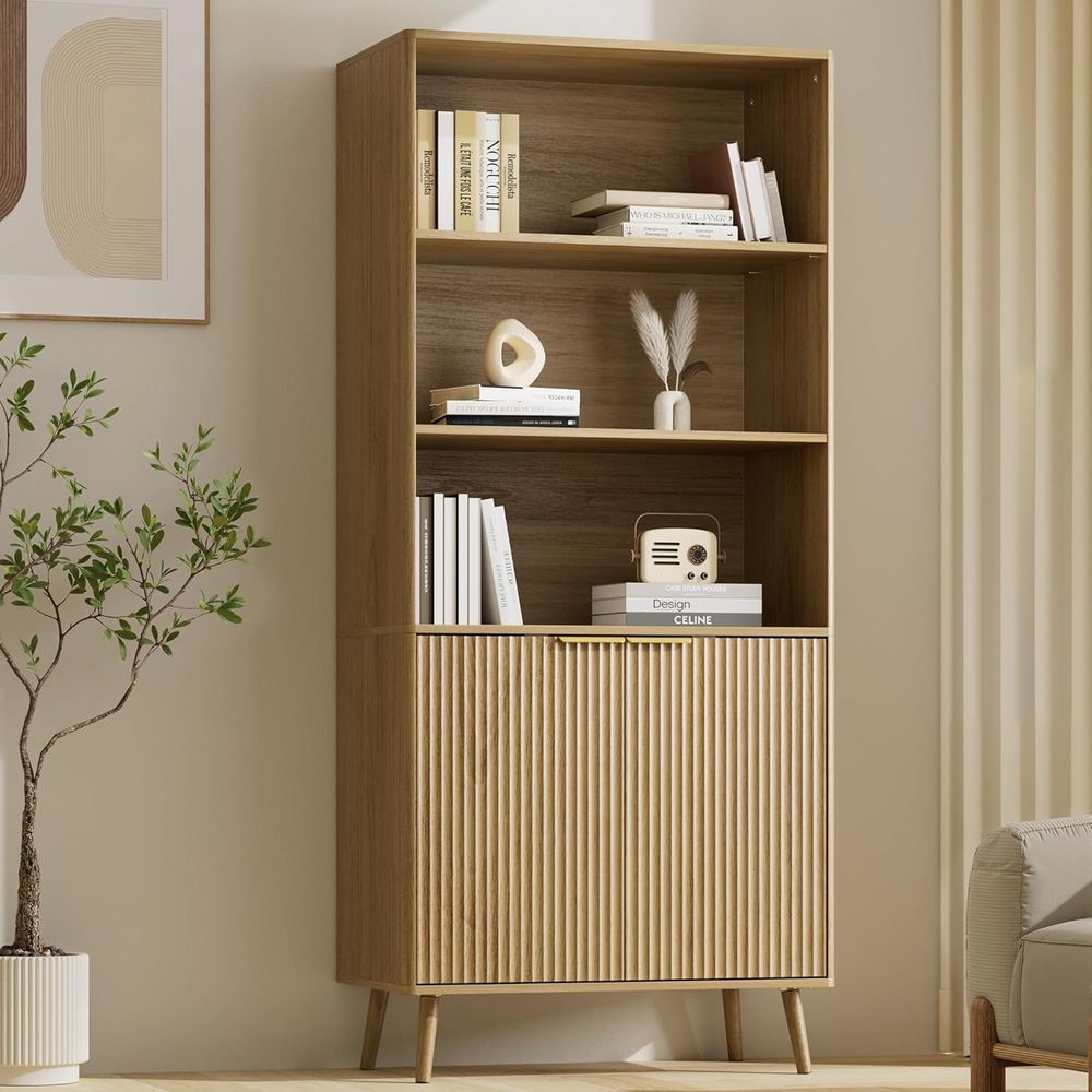 Bookshelf 5 Tier - Oak Bookshel, 70.9