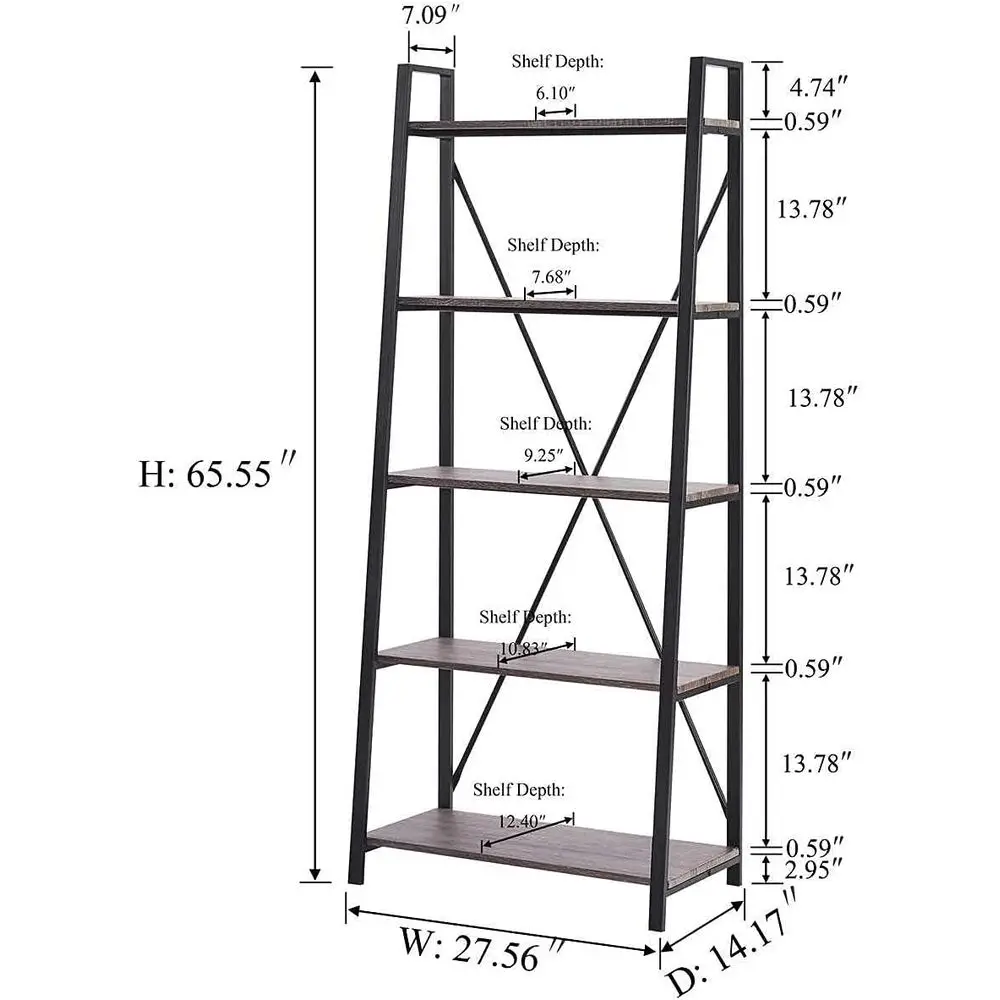 5-Tier Ladder Bookshelf, Indus - Bookshelf 5 Tier recension och pris