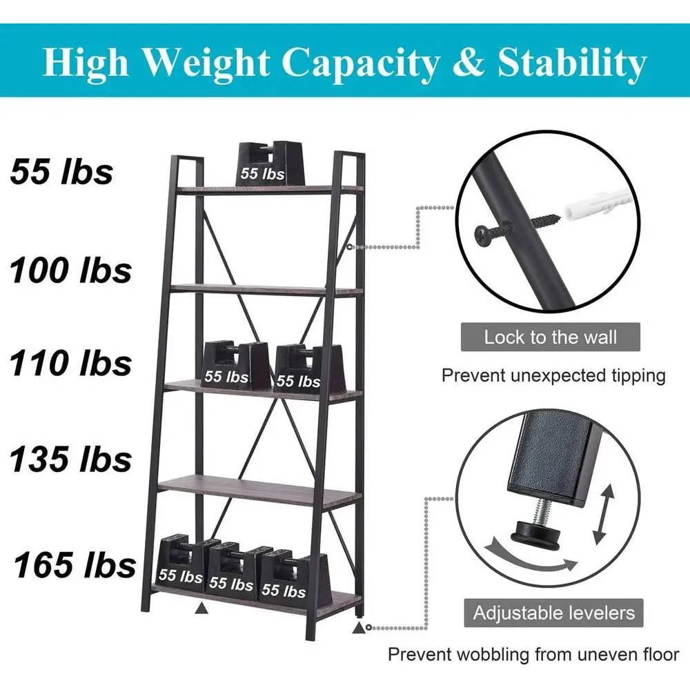 5-Tier Ladder Bookshelf, Indus - Bookshelf 5 Tier recension och pris