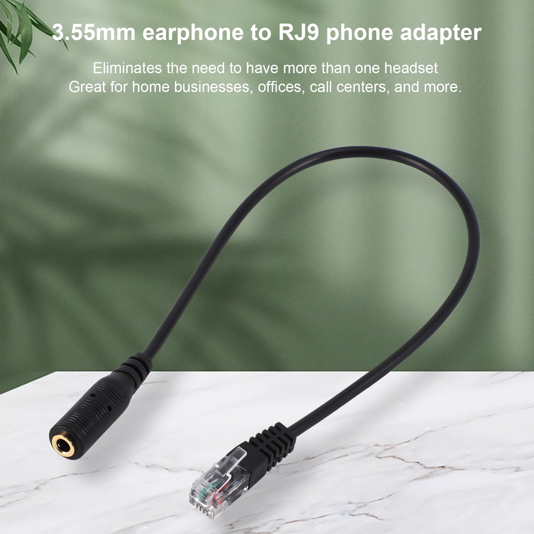 Dec.-3.5mm Plug Jack to RJ9 fo - Telephone Headset Office recension och pris