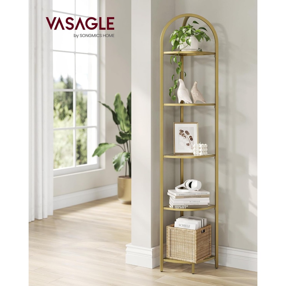 5-Tier Corner Shelf Stand, Cor - Bookshelf 5 Tier recension och pris