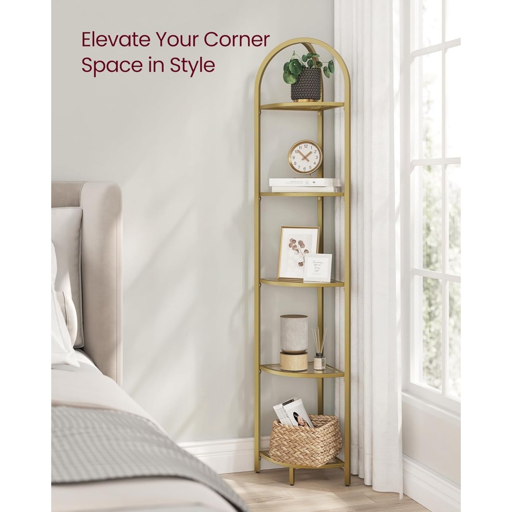 5-Tier Corner Shelf Stand, Cor - Bookshelf 5 Tier recension och pris