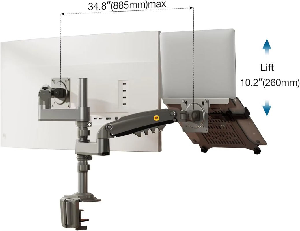 Dual Arm 2 in 1 Combo Laptop M - Adjustable Monitor Mount recension och pris