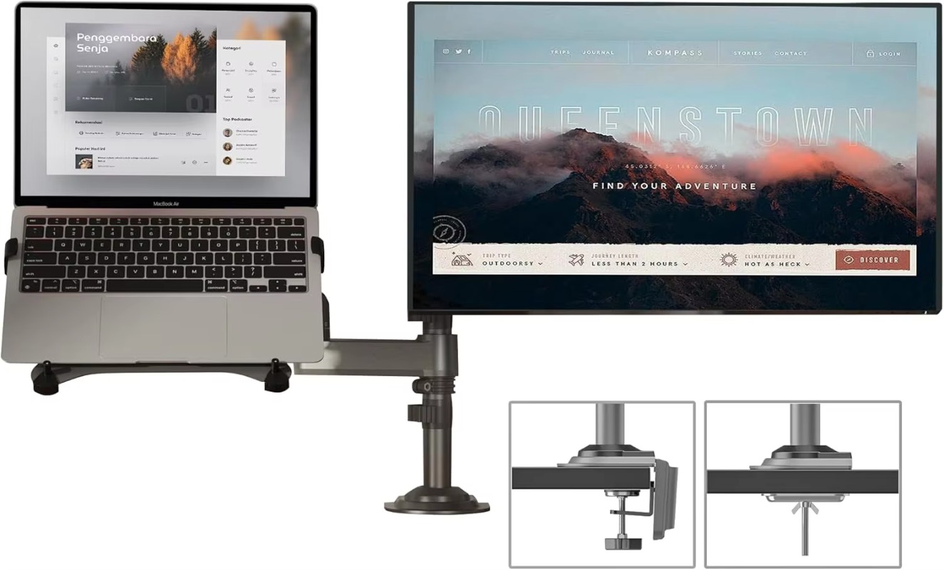 Dual Arm 2 in 1 Combo Laptop M - Adjustable Monitor Mount recension och pris