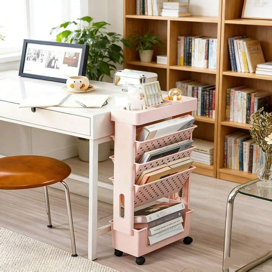 5-Tier Rolling Storage Cart Wi - Bookshelf 5 Tier recension och pris