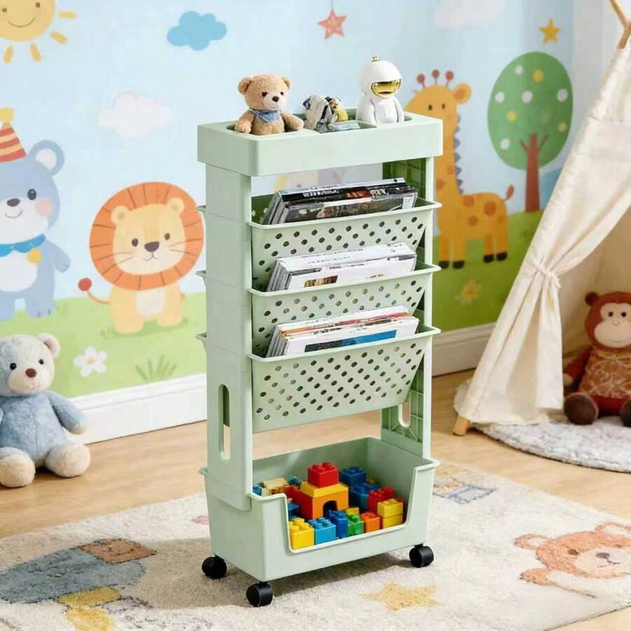 5-Tier Rolling Storage Cart Wi - Bookshelf 5 Tier recension och pris