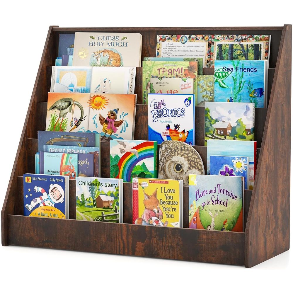 5-Tier Wooden Kids Bookshelf,  - Bookshelf 5 Tier recension och pris