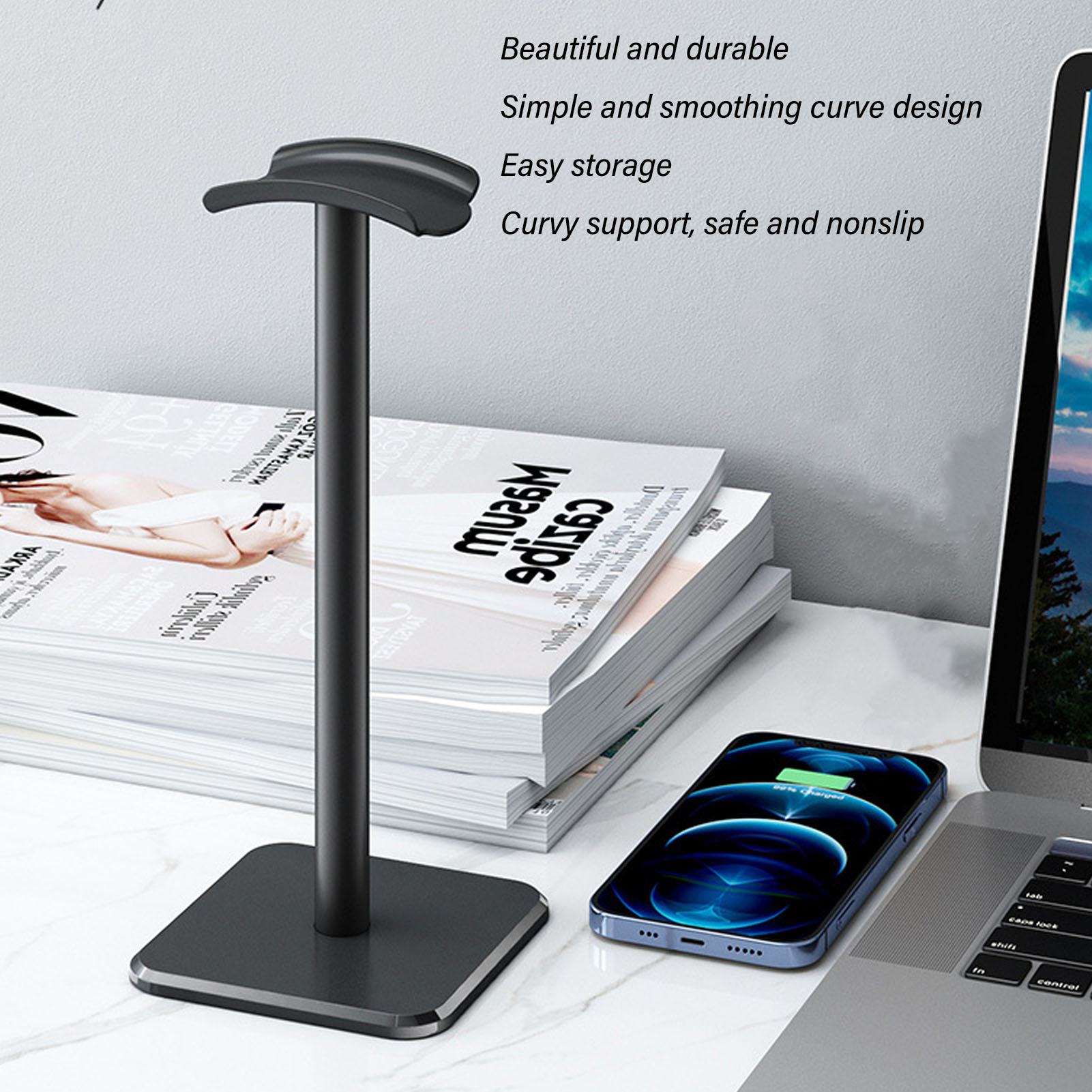 Headphone Stand Rounded Corner - Telephone Headset Office recension och pris