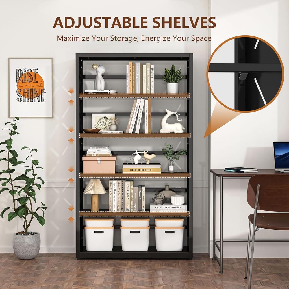 5-Tier Wide Adjustable Bookshe - Bookshelf 5 Tier recension och pris