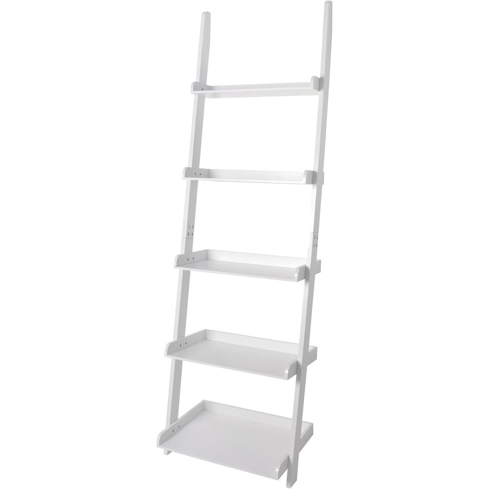 5-Tier White Wall-Mounted Lean - Bookshelf 5 Tier recension och pris