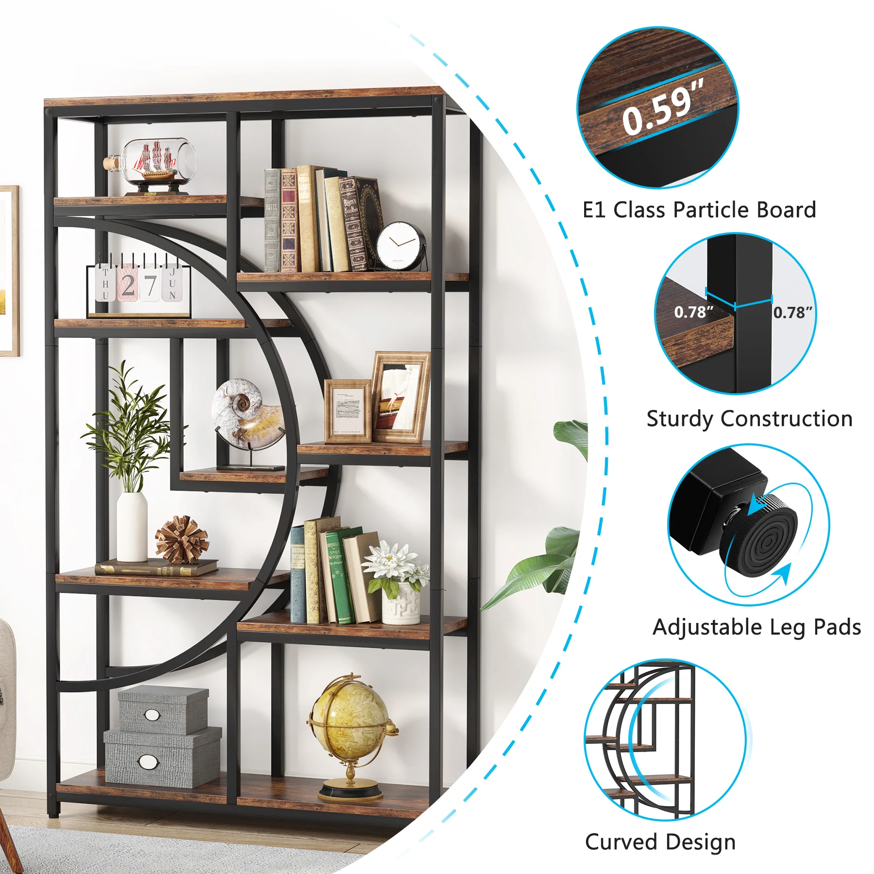 Tribesigns Bookshelf Industria - Bookshelf 5 Tier recension och pris